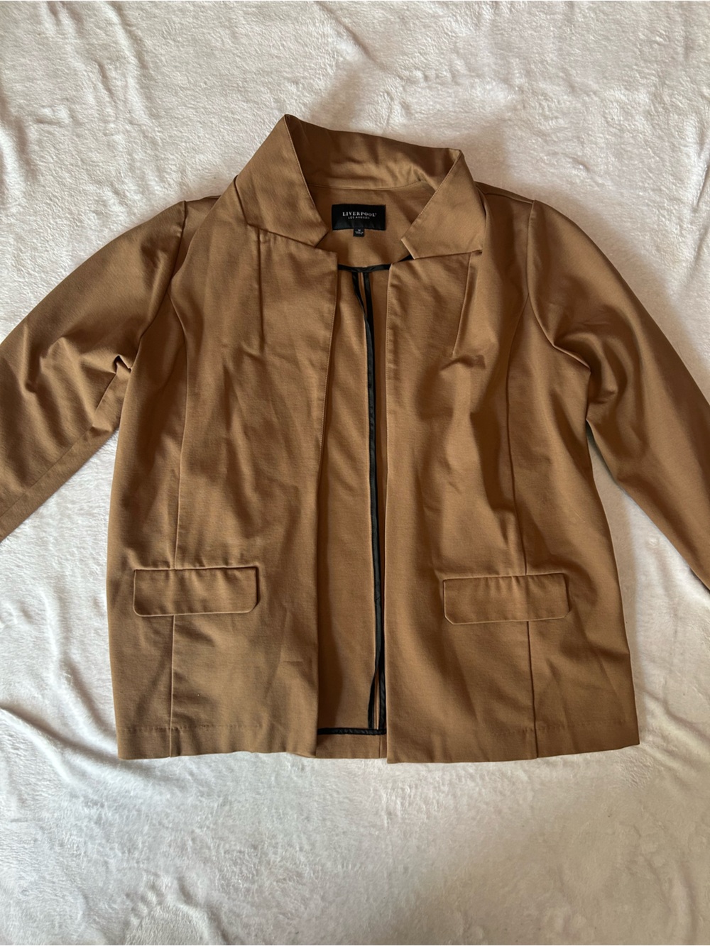 Liverpool Tan/Brown Open Front Blazer